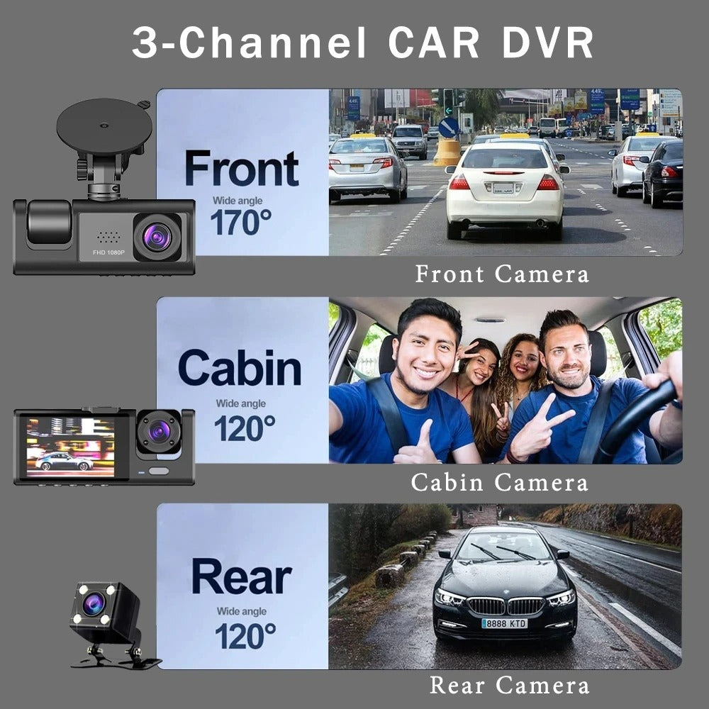 3-Lens Inside Dash Cam